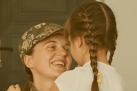Veteran mother with her daughter