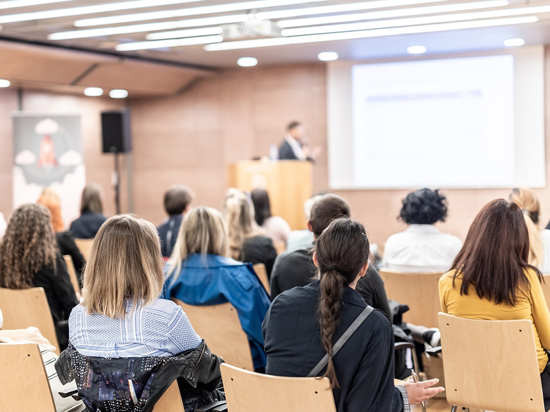 Women veterans at a conference